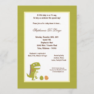 5x7 Dinosaur Baby Shower Invitation