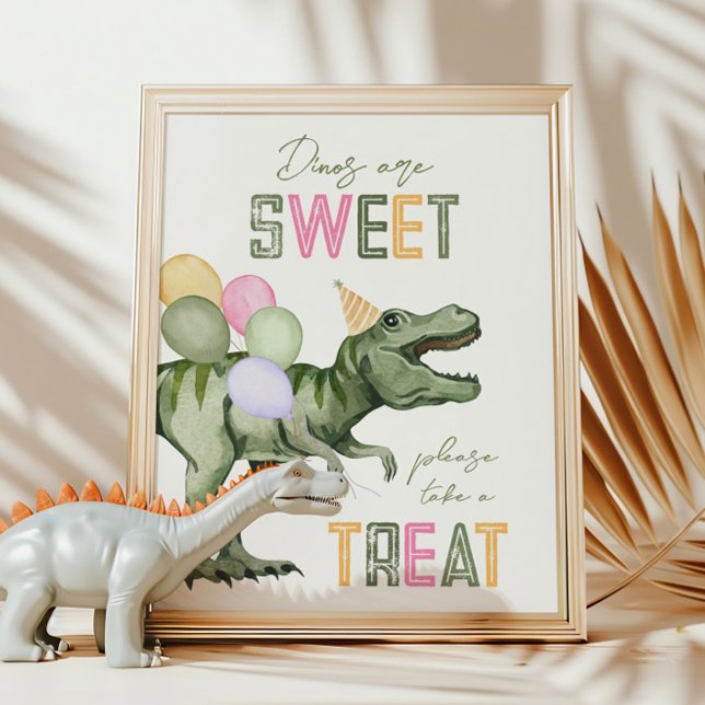 5x7 Dinosaur Treat Sign Card  (Creator Uploaded)