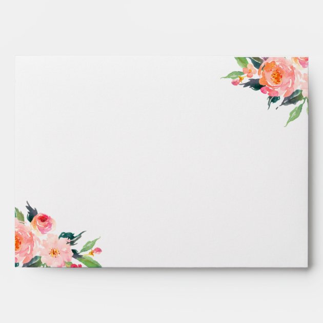 5x7 Elegant Chic Watercolor Floral Decor Custom Envelope