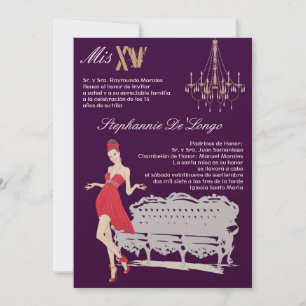 5x7 Elegant Party Quinceanera Birthday Invitation