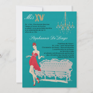 5x7 Elegant Party Quinceanera Birthday Invitation