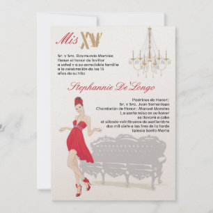 5x7 Elegant Party Quinceanera Birthday Invitation