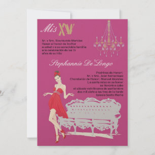 5x7 Elegant Party Quinceanera Birthday Invitation