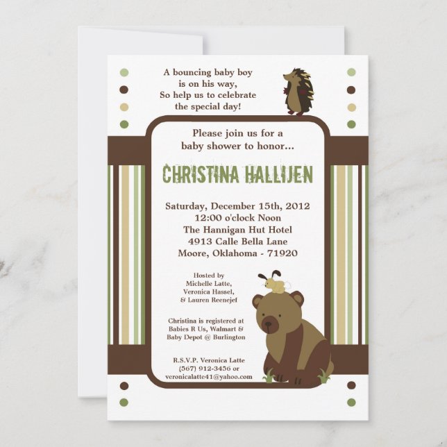 5x7 Enchanted Hollow Forest Baby Shower Invitation (Front)