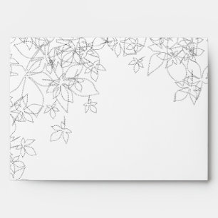 5x7 Envelope Autumn Floral Fall Gray Gunmetal