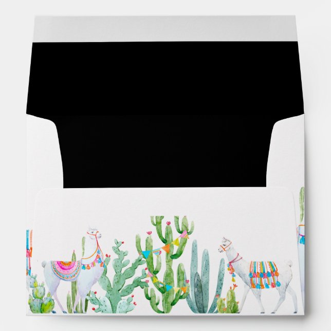 5x7 Envelope Boho Llama Bohemian Cacti Desert Flow (Back (Bottom))