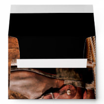 5x7 Envelope Cowboy Boots Barn Wood Rustic Country