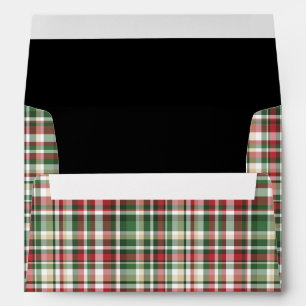 5x7 Envelope Gold Glitter Reindeer Plaid Buck Head