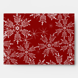 5x7  Envelope Option 1 Christmas Red Snowflakes