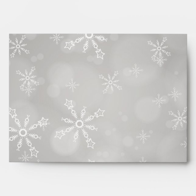 5x7  Envelope Option 1 Gray Snowflakes (Front)
