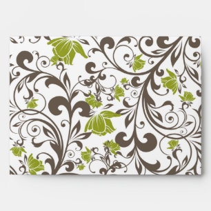 5x7  Envelope Option 1 Green Floral with Branch