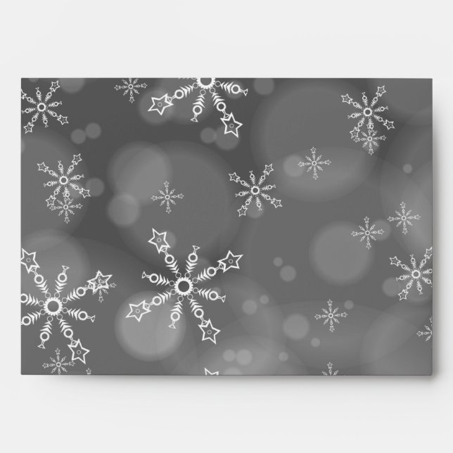 5x7  Envelope Option 2 Gray Snowflakes (Front)