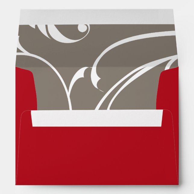 5x7  Envelope Option 3 Crimson Red/Gray Bg White S (Back (Bottom))