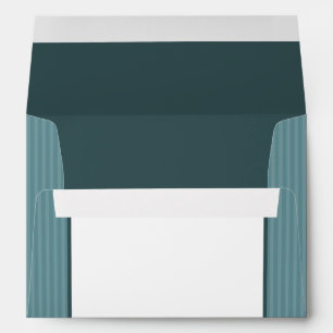 5x7 Envelope Option 4 Teal Blue Damask/Stripes Re