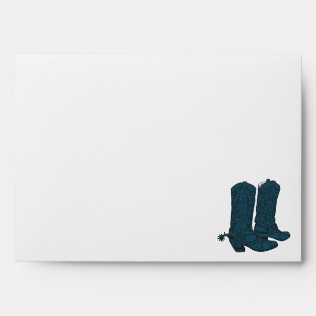 5x7  Envelope Option 4 Western Blue Cowboy Boots s (Front)