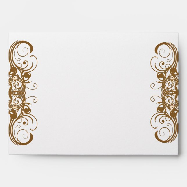 5x7  Envelope Option 5 Gold and Black Damask (Front)