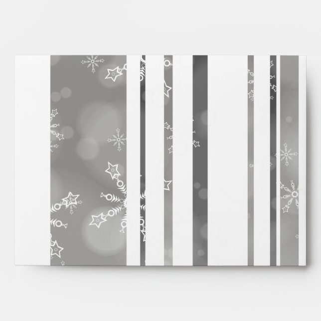 5x7  Envelope Option 5 Gray Snowflakes (Front)