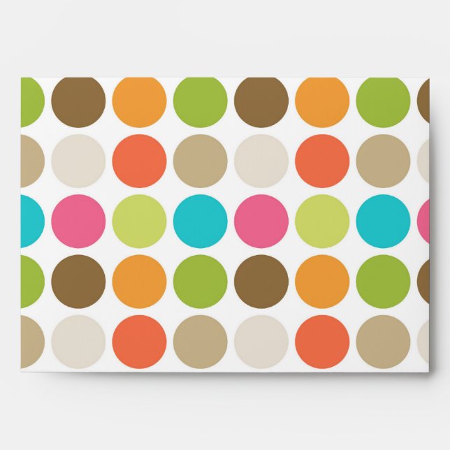 5x7 Envelope Polka Dot Damask Teal Inside (Front)