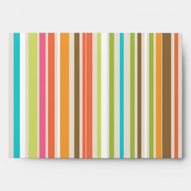 5x7 Envelope Stripes Damask Lime Green Inside (Front)