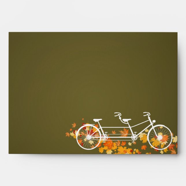 5x7 Envelope Whimsical Brown Double Bike Bicycle (Front)