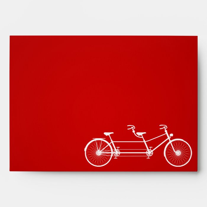 5x7 Envelope Whimsical Crimson Red Double Bike