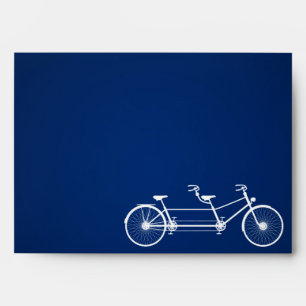 5x7 Envelope Whimsical Navy Double Bike Bicycle