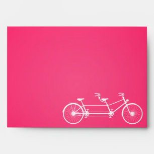 5x7 Envelope Whimsical Pink Double Bike Bicycle