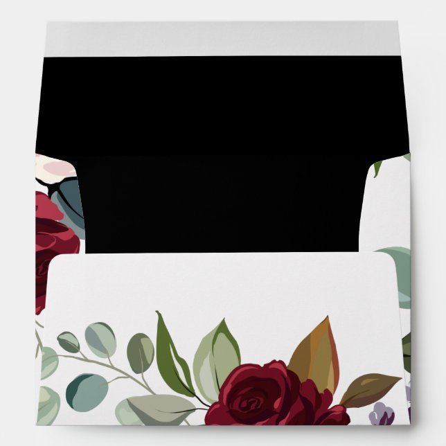 5x7 Envelope White Roses Gold Geometric (Back (Bottom))