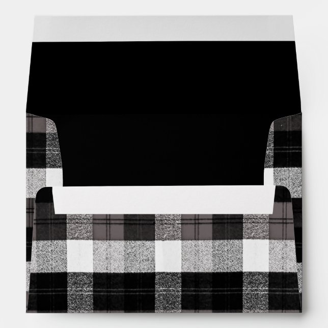 5x7 Envelope XMAS Truck Christmas Buffalo Plaid Bl (Back (Bottom))