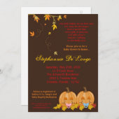 5x7 Fall Leaves TWIN TWINS Baby Shower Invitation (Front/Back)