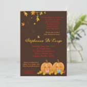 5x7 Fall Leaves TWIN TWINS Baby Shower Invitation (Standing Front)
