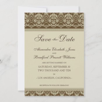 5x7 Flat Save The Date Vintage Baroque :: Sepia by TheWeddingShoppe at Zazzle