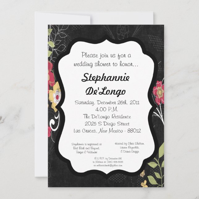 5x7 Floral Frame Invitation (Front)