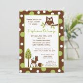 5x7 Forrest Woodland Animal Baby Shower Invitation 