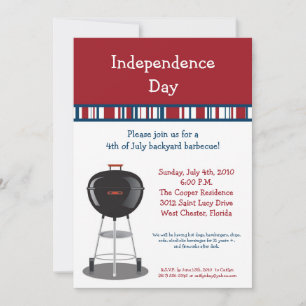 5x7 Fourth 4th of July Party Barbecue Invitation