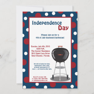 5x7 Fourth 4th of July Party Barbecue Invitation