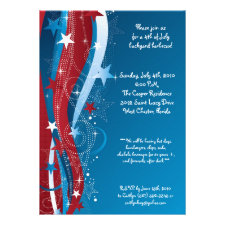 5x7 Fourth 4th of July Party Barbecue Invitation