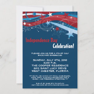 5x7 Fourth 4th of July Party Barbecue Invitation