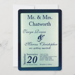 5x7 Frosted Glass Mirror Modern Wedding Invitation
