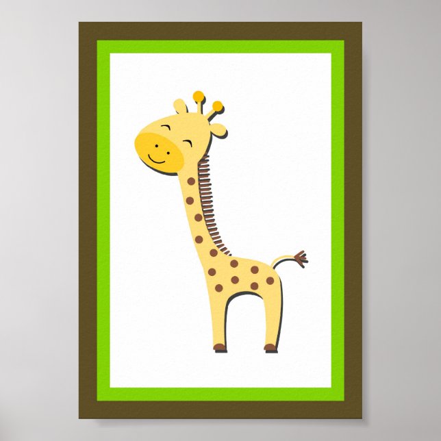 5X7 Giraffe Jungle Animal Wall Art (Front)