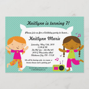 5x7 Girl Slumber Makeove Birthday Party Invitation
