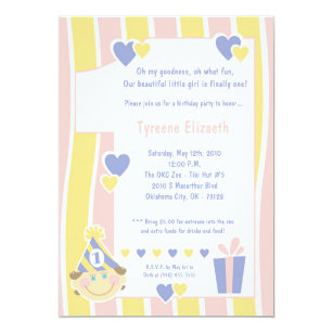 one year old birthday baby girl shower invitations zazzle