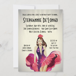 5x7 Glamour Girl Sweet 16 Birthday Invitation