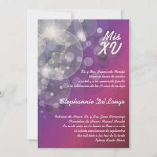 5x7 Glitz Glimmer Quinceanera Birthday Invitation