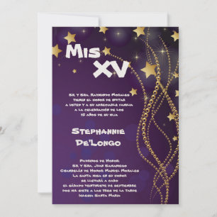 5x7 Glitz Glitter Quinceanera Birthday Invitation