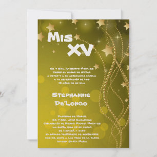 5x7 Glitz Glitter Quinceanera Birthday Invitation