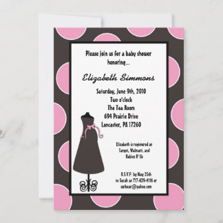 5x7 Gray Pink Silhouette Baby Shower Invitation