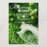 5x7 Wrapping Paper Bow Christmas Party Invitation