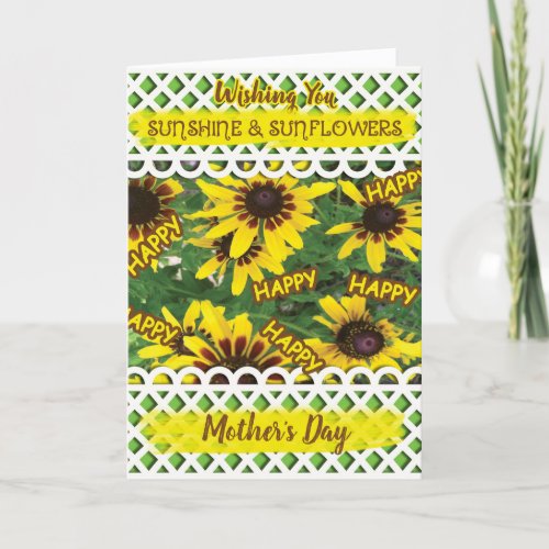 5x7 Greeting Card with bright yellow flowers