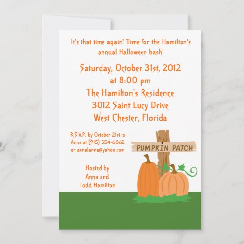 5x7 Halloween Fun Party Invitation
